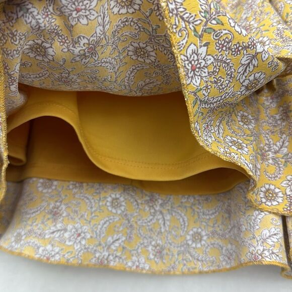 Girl Princess Crepe Ruffle Hem Layered Empire Waist Skirt Sz 12 Floral - Picture 4 of 8
